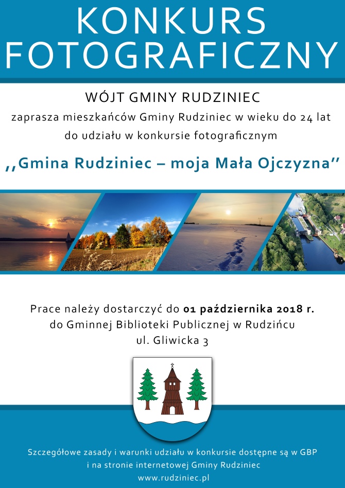 Plakat konkursu "Gmina Rudziniec - moja mała Ojczyzna"
